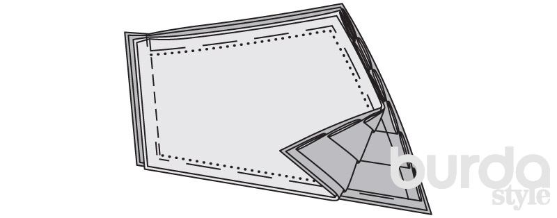 Юбка с треугольной кокеткой в складку