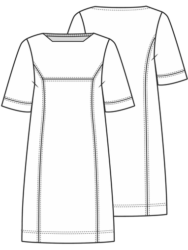 Платье с квадратным вырезом горловины