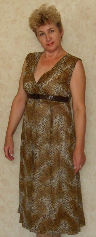 Леопардовое шелковое платье с завышенной талией от Надежда Cтепановна