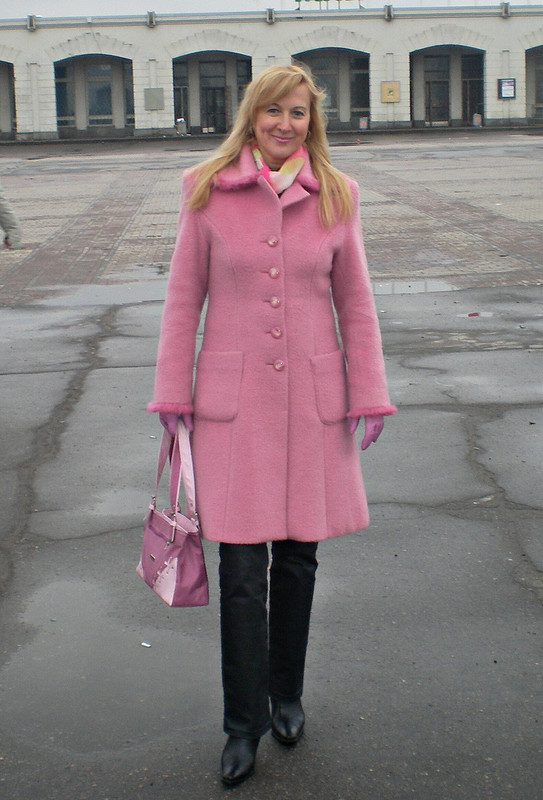 Пальто осеннее из розового драпа от Elena Niko