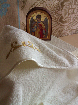 Работа с названием полотенце для крестин