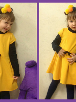 Желтые балабончики + конечно же платье