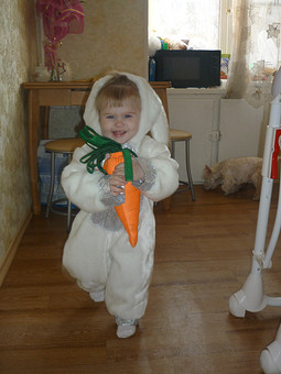 Работа с названием костюм кролика и морковка