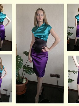 Платье трехцветное с молнией 2/2012_117