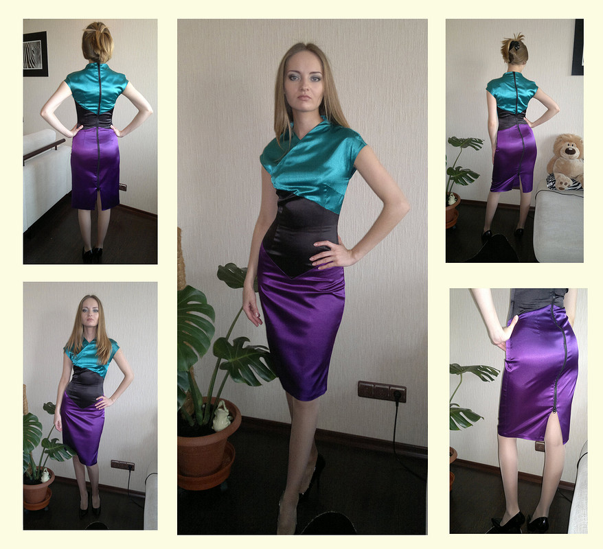 Платье трехцветное с молнией 2/2012_117 от Nekrasova-Anna