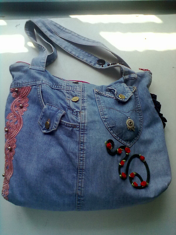 Моя  летняя сумка из джинсового комбинезона от Марина Море
