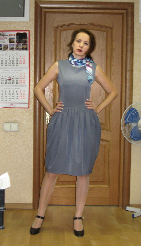 Платье серо-голубой тюльпан от sofiyal76
