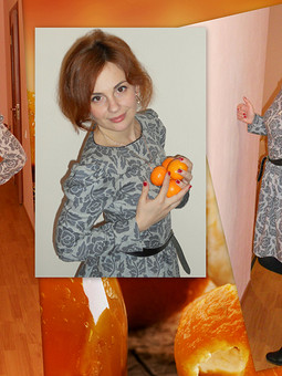 Работа с названием Новогоднее платье с мандаринами