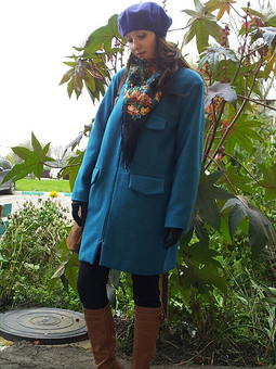 Работа с названием Пальто цвета морской волны 3/2013 мод.134