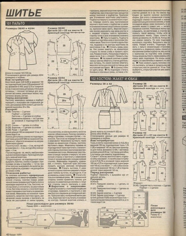 Пальто по выкройке октябрь 1991 от Таня Орлова