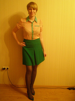 Винтажная зеленая юбка