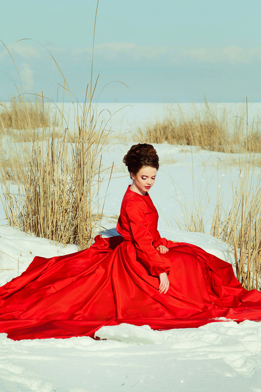 Бесконечное красное платье от polina glazkova