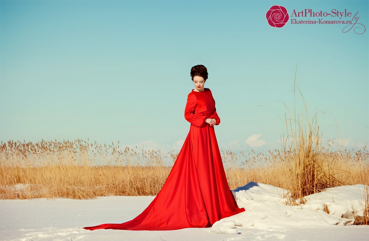 Бесконечное красное платье от polina glazkova