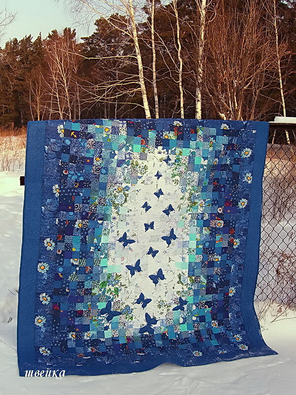 Одеяло  «Бабочки на снегу» от Елена швейка