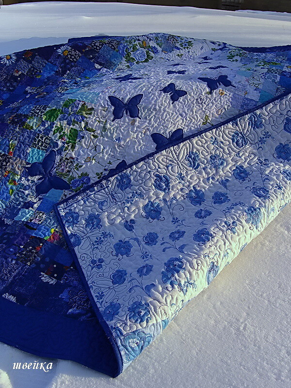 Одеяло  «Бабочки на снегу» от Елена швейка
