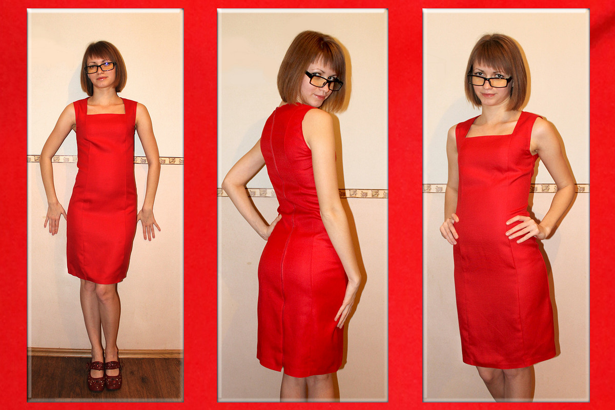 Красное платье с молнией по спине!!! от Киса-киса