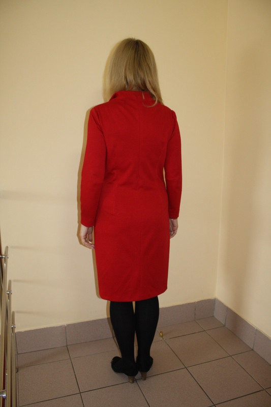 красное платье из трикотажа от svetlana 05