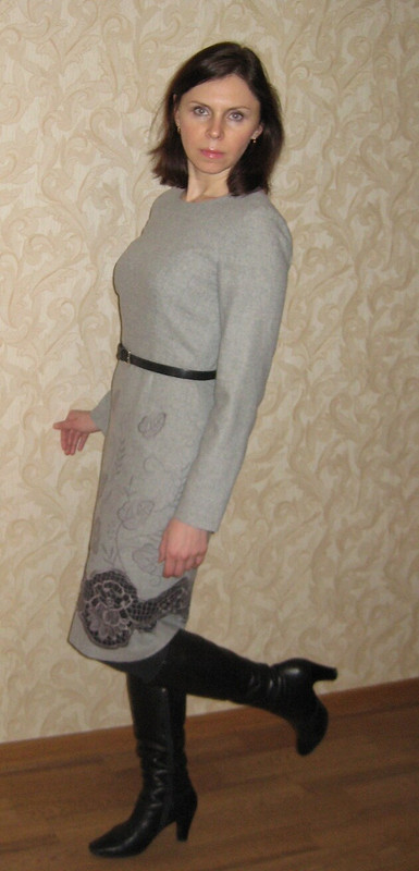 Твидовое платье с каймой от Рябинка