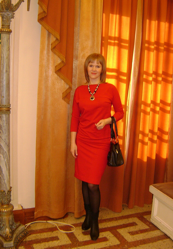 платье трикотажное красное от Татьяна