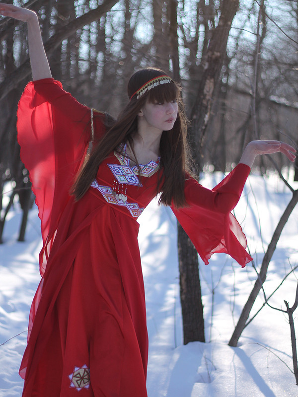 Стилизованное национальное чувашское платье от Наташа Новоселец