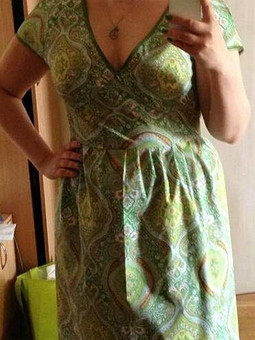 Летнее платье (хотела белое, вышло зеленое:)) )