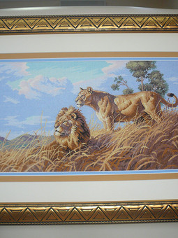 Африканские львы(вышивка)