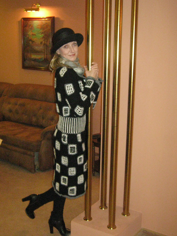 Вязаное пальто в стиле Лагерфельд. от Elena-74ru