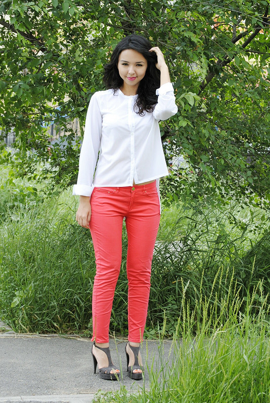 White shirt Red Pants от diana zaitova
