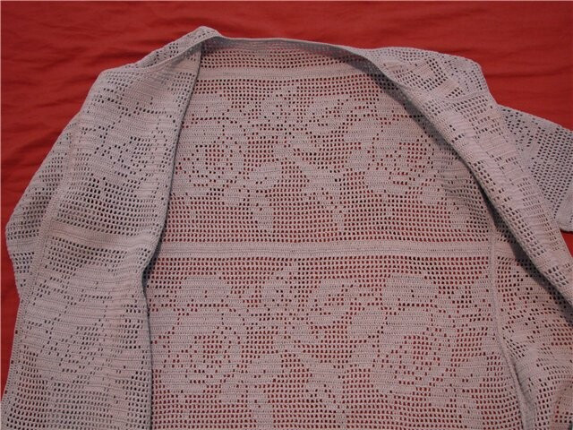 Блуза в технике филейного вязания