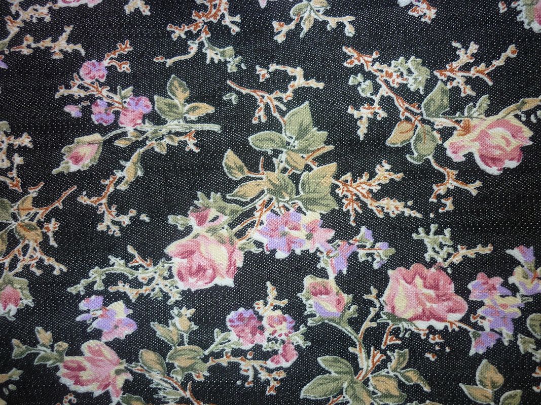 Розовые розы на джинсовой ткани от taniy pl23