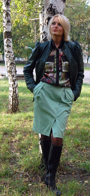 Осенний микс, или Джинсовая юбка от oxano4ka