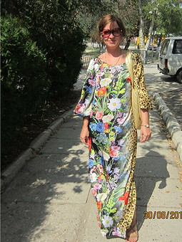 Работа с названием Леопард в васильках)) Платье