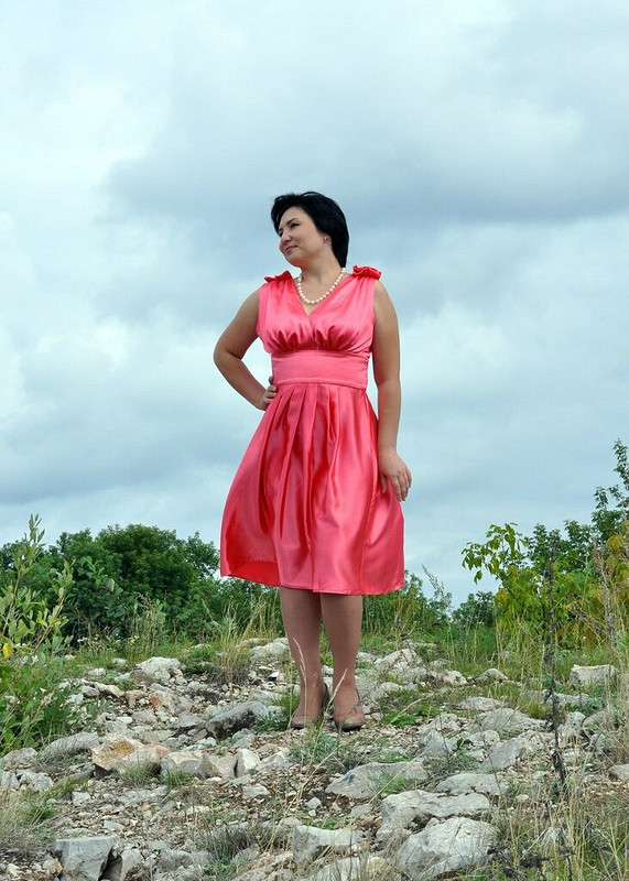 коралловое платье от Светлана Вакиловна