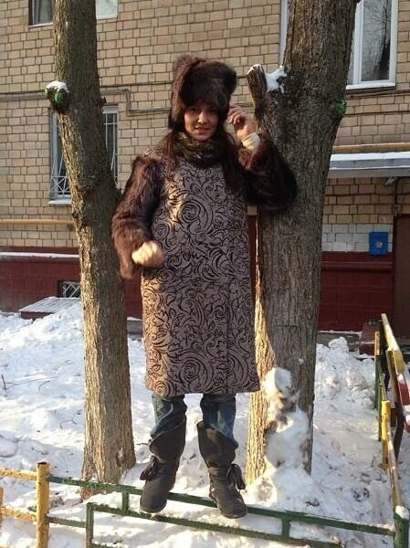 Пальто с меховыми рукавами от Sandra83