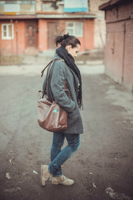 Кожаная сумка-рюкзак «Путешествие» от Ирина Болдырева