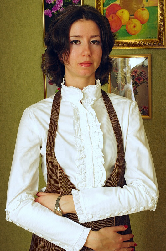 Блуза с рюшами от леналекс