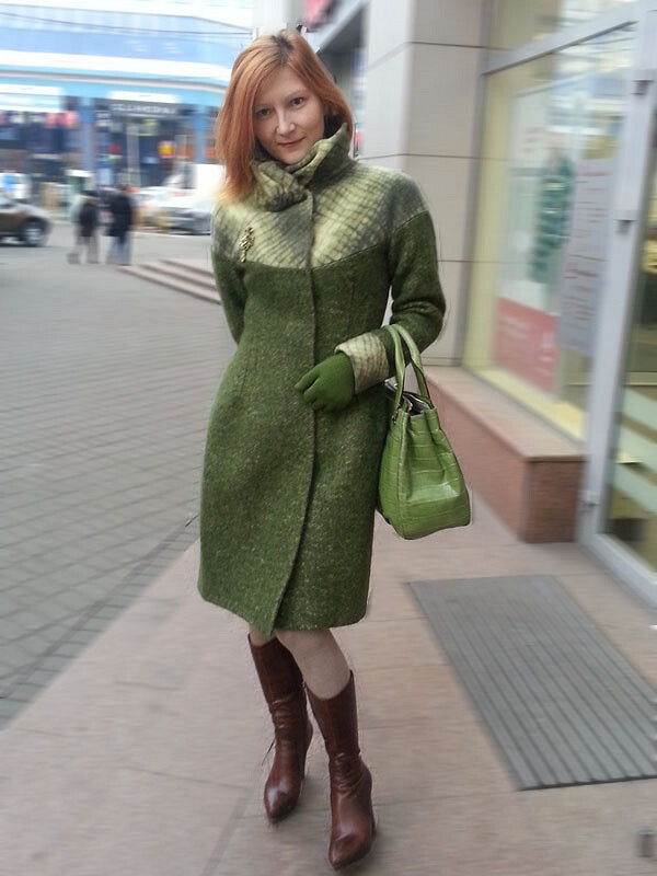 Пальто цвета зелени от Станечка