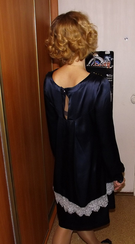 Платье из синего шелка с серебром от beregelski