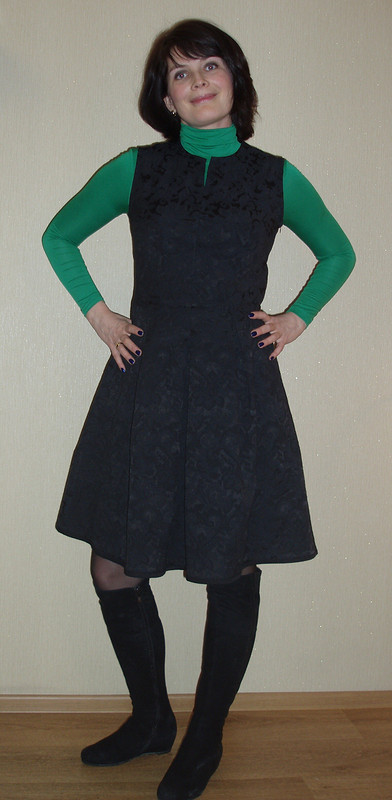 Жаккардовое черное платье от nata-71