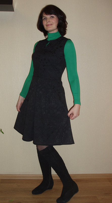 Жаккардовое черное платье от nata-71