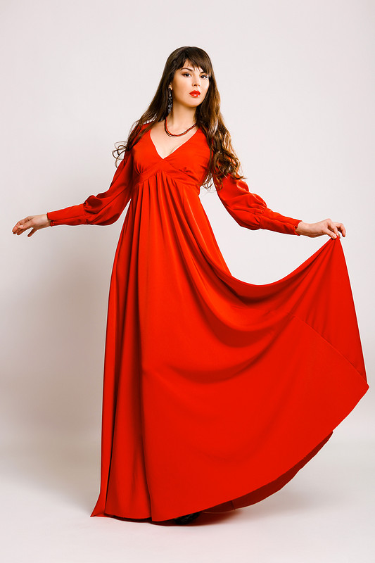 Длинное Алое платье от ИринаМИА