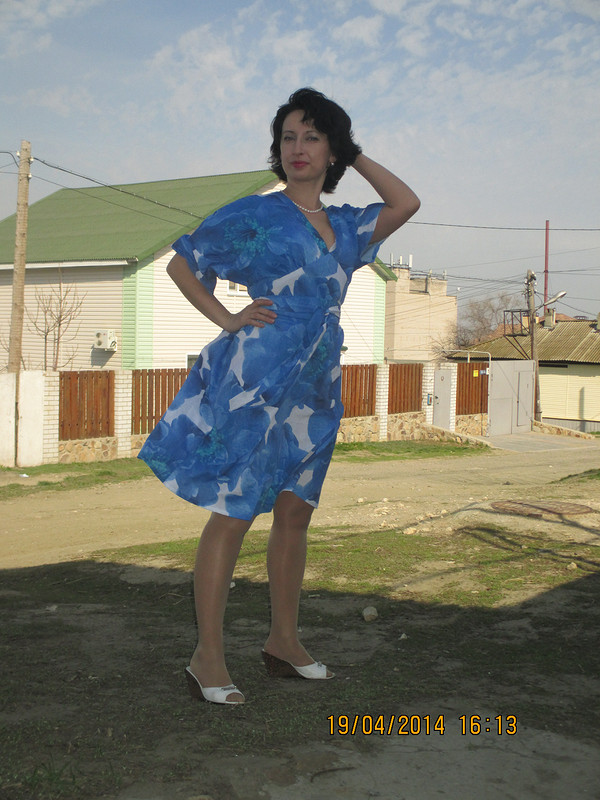 Платье с поясом оби от Инна Шед