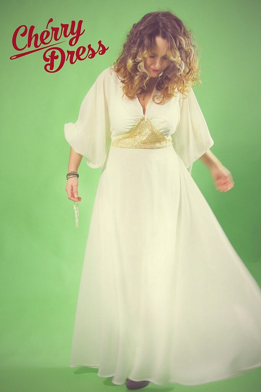 Белое платье с золотом от Nina-Cherry