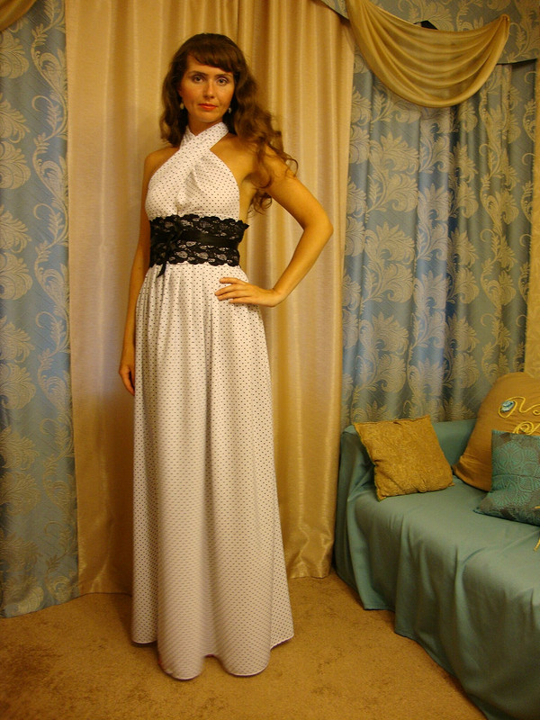 белое платье в горошек от Nadi86