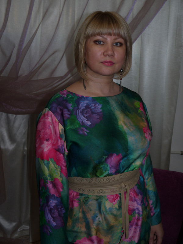 Платье с пионами от Майя Третьякова