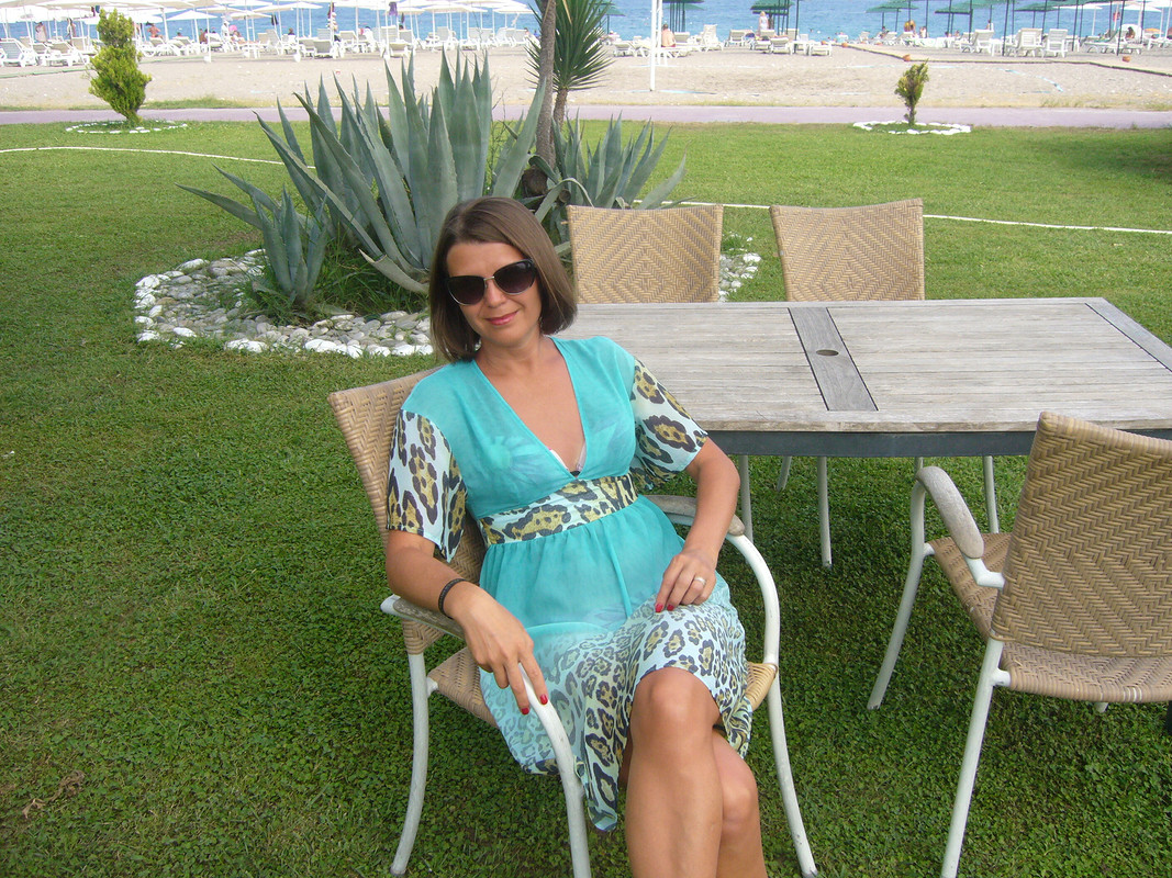 Хищно-бирюзовое платье для пляжа от irina123