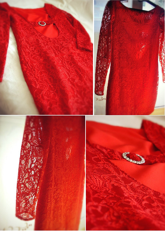 Кружевное красное платье. от ludmilakaluga