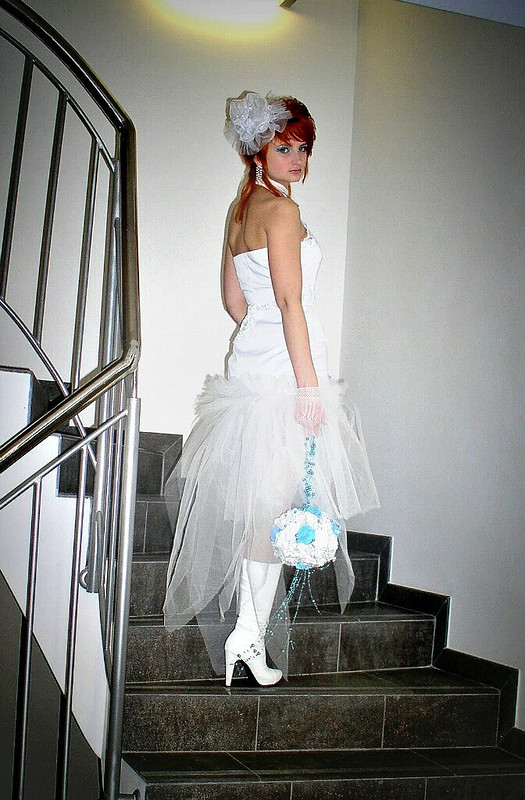 Креативное свадебное платье из белой джинсы от ludmilakaluga