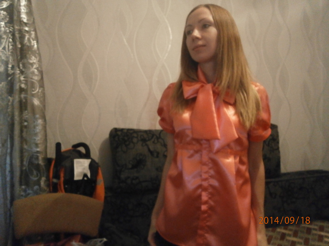Атласная блузка с воротником-бантом от Yulia_7777777