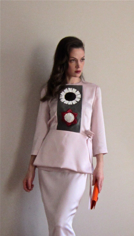 Розовое платье с японским мотивом весна 2013 от ОльгаС